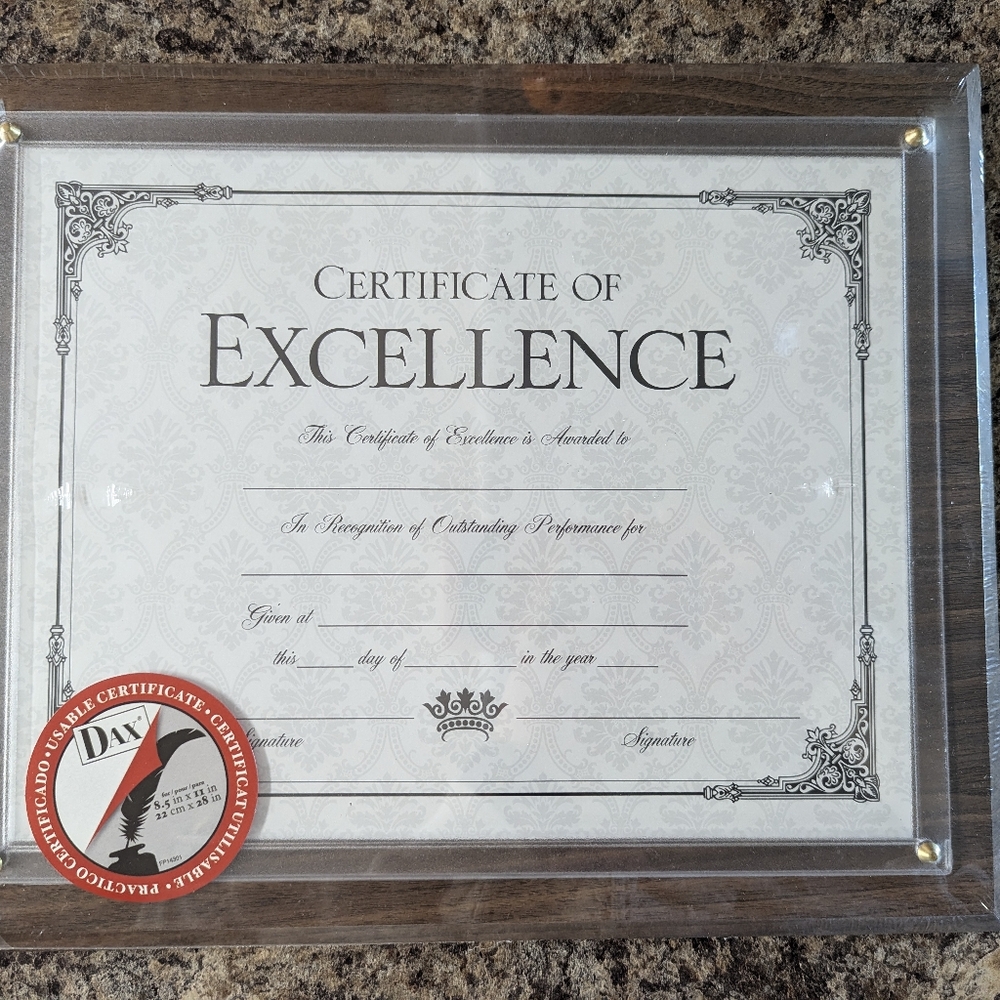 Nielsen Bainbridge group Wood acrylic cover certificate diploma frame